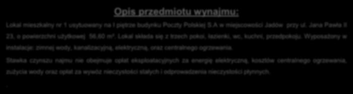 Jana Pawła II 23, o powierzchni użytkowej 56,60 m².