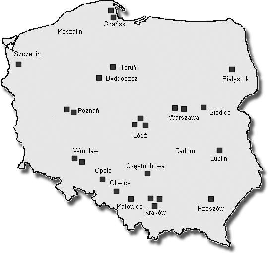 polskich uczelniach (patrz rys. 7). Może być zatem podawany jako przykład udanego wdrożenia aplikacji bazodanowej opartej o interfejs WWW.