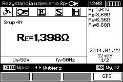 Przyciskami i dokonujemy zmiany wyświetlania ekranu wyników w ramce po prawej stronie. Naciskając przycisk F4 można wyświetlić współrzędne GPS. 3.