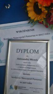 Aleksandra Miczek wyróżniona w plebiscycie Nauczyciel Pomorza 2017 Nauczycielka języka polskiego i nauczycielka wspomagająca w Publicznej Szkole Podstawowej nr 4 z Oddziałami Integracyjnymi im.