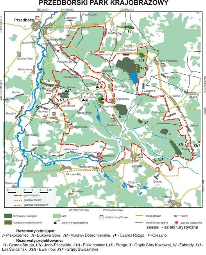 Mapa 3 Przedborski Park Krajobrazowy. https://npk.parkilodzkie.pl/mapy-ot-npk,320.