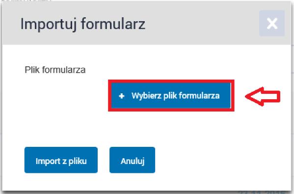 następnie klikamy na przycisk Import formularza.