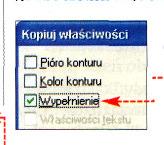 Klikamy na przycisk OK. Tułów rybki został pokolorowany 6 Ogon oraz płetwy moemy zabarwi w podobny sposób. Zaznaczamy jeden z obiektów.