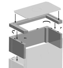 Rys. 17 F 8.0 Wyposażenie dodatkowe Popielnik nr kat 50012921 Rama ozdobna do I 570 - nr kat 50013035 E D C W przypadku górnego przejścia kominowego 1. Umieścić ostatnią warstwę (Rys.