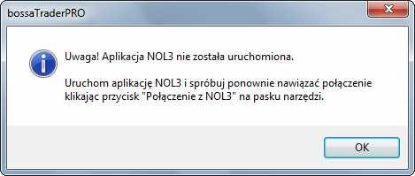 3. Uruchamianie programu Przed uruchomieniem programu, naleŝy w pierwszej kolejności zalogować się na swoje konto w domu maklerskim, a następnie uruchomić aplikację NOL3.