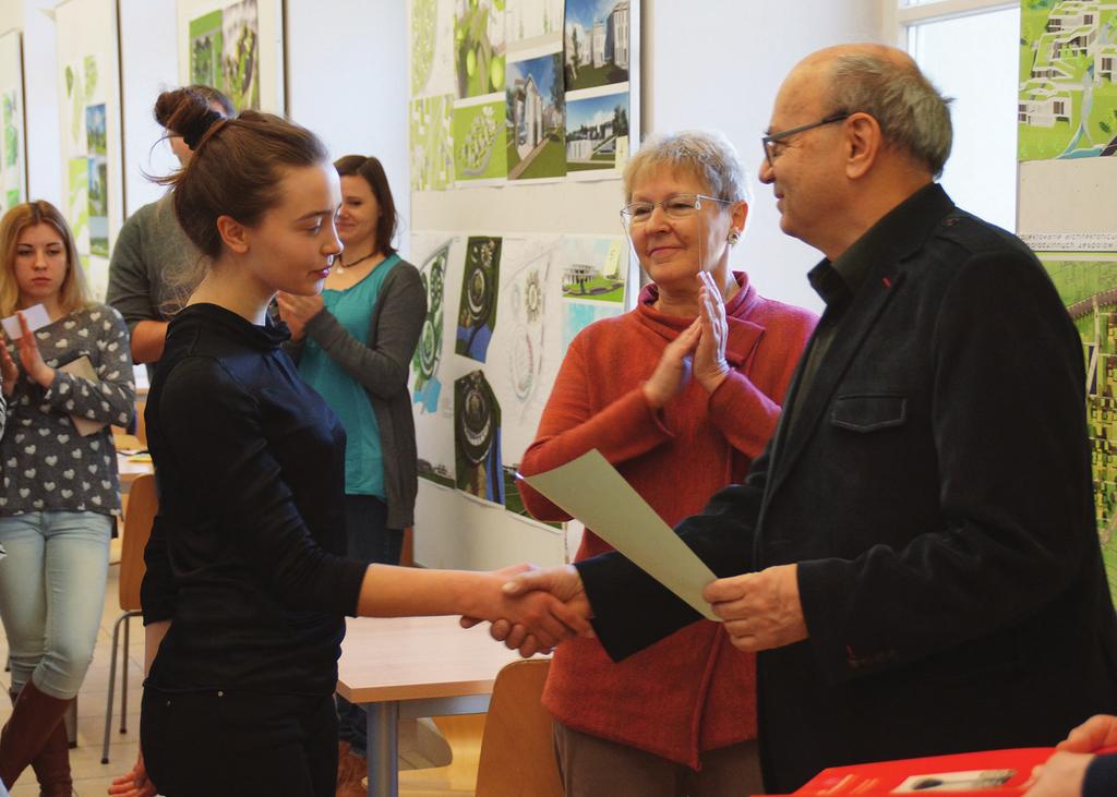 Wacław Seruga, Prodziekan WA PK dr Katarzyna Hodor. Fot. dr P. Celewicz / Opening of an exhibition of students design works Pedestrian in the Urban Space, 10 March 2014. Prof.