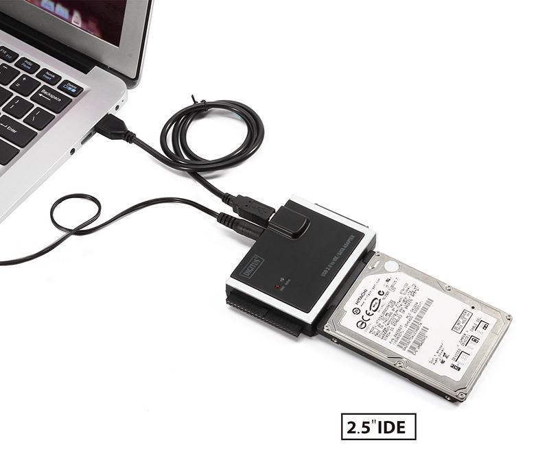 (3) Podłącz przejściówkę z USB 2.0 do IDE/SATA do komputera. Włącz komputer, system operacyjny wykryje dysk HDD IDE.