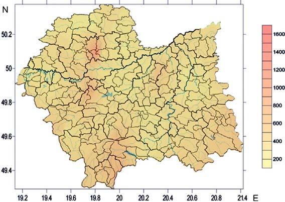 58 Woda-Środowisko-Obszary Wiejskie. T. 17. Z. 2 (58) Gleby województwa małopolskiego zawierały średnio 401 mg siarki ogółem i 38,9 mg siarki siarczanowej w 1 kg s.m., zawartości te mieściły się odpowiednio w granicach 74 1425 i 5,0 172,5 mg kg 1 s.