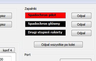 ROZDZIAŁ 3. OPIS DZIAŁANIA Rysunek 3.2. Wykryty zapalnik podłączony do spadochronu-pilota.