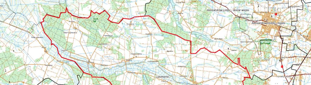 Program usuwania wyrobów zawierających azbest z terenu Gminy Lutomiersk, pow. pabianicki, woj. łódzkie Położenie geograficzne Obszar Gminy według regionalizacji fizyczno-geograficznej J.