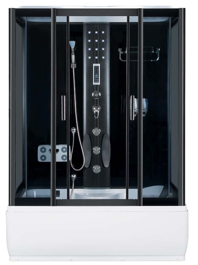 DOUBLE WING SLIDING DOOR SHOWER: TOP AND HAND WATER MASSAGE: 3 jets, FOOT MASSAGER