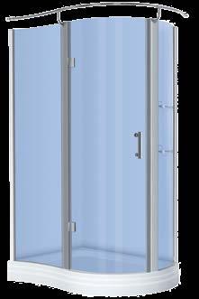 TEMPERED ProfilES: aluminium, chrom DOOR: single wing swing door, right-sided or