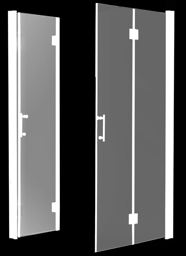 WING SLIDING DOOR SIZE : 90 x 90 x 185 cm INSTALLATION: CORNER GLASS: 6 mm, TEMPERED