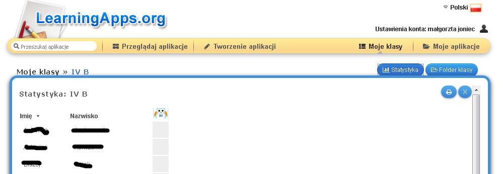 [11/20] Tworzenie krzyżówek, gier edukacyjnych Naciskamy tę aplikację, którą chcemy zadać uczniom a ona umieści się w folderze klasy. Nasza dodana aplikacja dla klasy. Zdj.16.