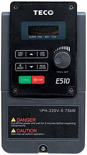 INSTRUKCJA OBSŁUGI Przemienniki częstotliwości seria E510 Klasa 200 V 0,4 ~ 15 kw (0,5 ~ 20 KM)