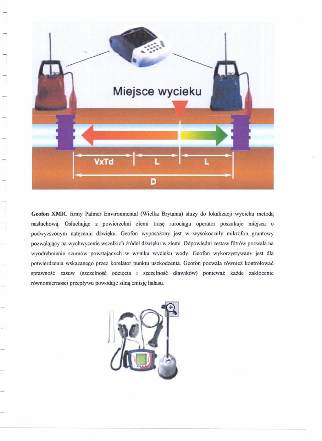 Geofon XMIC firmy Palmer Environmental (Wielka Brytania) służy do lokalizacji wycieku metodą nasłuchową.