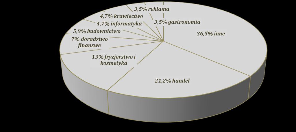 Urząd udzielił dotacji na takie firmy jak m.in.: hotel dla psów, klub sportowy, myjnia ekologiczna, działalność artystyczna (opowiadanie bajek), konstrukcja i renowacja samochodów. W 2014r.