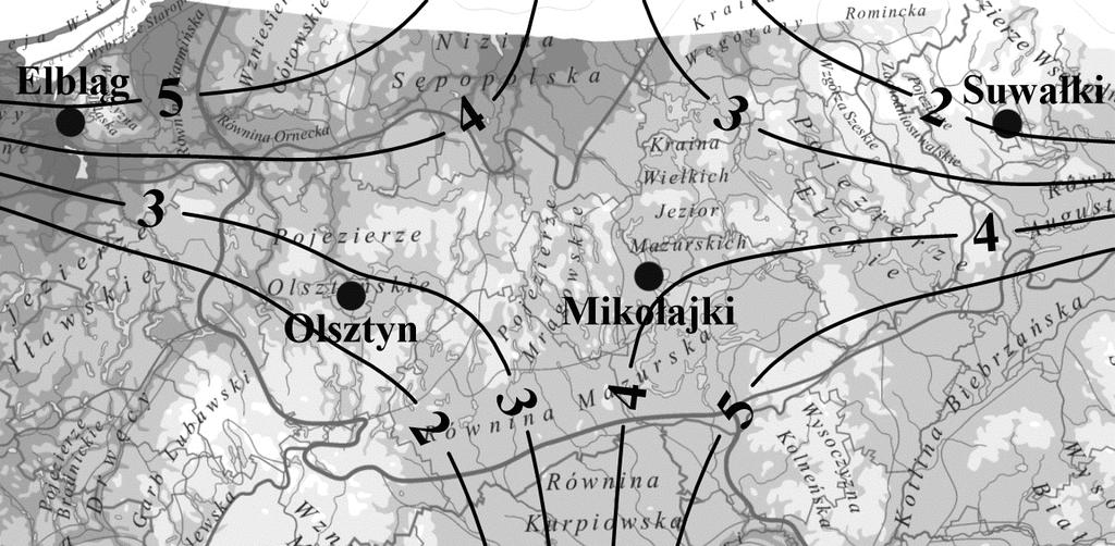 Występowanie burz atmosferycznych i opadów gradu w wybranych miejscowościach Polski 5 Tabela 1.