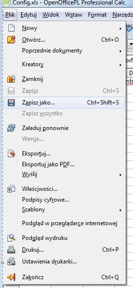Po jego otwarciu z menu Plik wybieramy Zapisz jako.