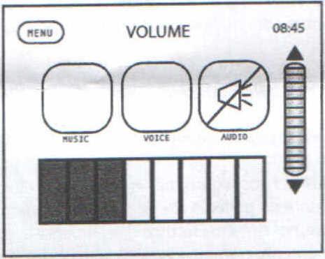 Aby powrócić do MENU, należy przycisnąć guzik MENU. VOLUME dźwięk. Aby zwiększyć lub zmniejszyć głośność, należy użyć strzałek lub suwaka.