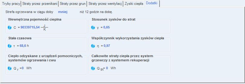 Opis obliczeń sezonowego zapotrzebowania na ciepło na cele ogrzewania i wentylacji ZYSKI CIEPŁAOD LUDZI int,p [W] pole do edycji przez użytkownika, program wylicza domyślnie na podstawie wzoru int,p