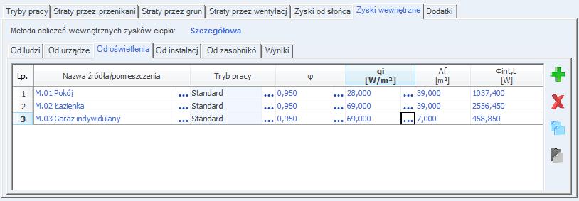 Opis obliczeń sezonowego zapotrzebowania na chłód na cele chłodzenia i wentylacji ILOŚĆ n [sztuk] pole do definiowania przez użytkownika ilości sztuk danego urządzenia.