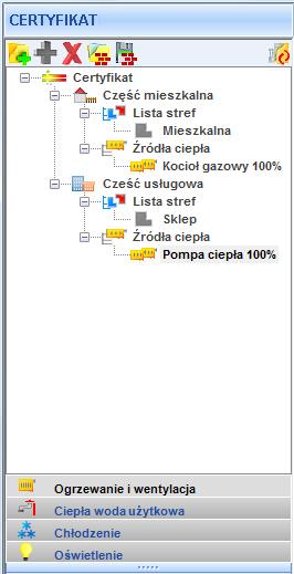 Certyfikat 11.1 OGRZEWANIE I WENTYLACJA Rys 396. Okno Certyfikatu ogrzewanie i wentylacja Panel ogrzewania i wentylacji służy do zdefiniowania systemu wytwarzania, regulacji, przesyłu i akumulacji.