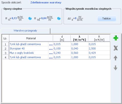 wewnętrznego, dachu, okna zewnętrznego, okna wewnętrznego, drzwi zewnętrznych, drzwi wewnętrznych, NAZWA pole służące do nadawania nazwy przegrodom, nazwy będą później wyświetlane w tabelkach w