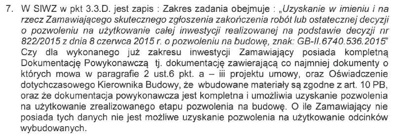 Dla wykonanego już zakresu inwestycji Zamawiający posiada dokumenty szczegółowo opisane w załączniku nr 3.