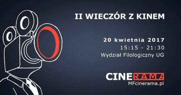 II WIECZÓR Z KINEM NA UG 20 kwietnia 2017 (czwartek) PROGRAM: 15:15-17:30 Warsztaty z animacji poklatkowej z Olą Kotarską ILOŚĆ MIEJSC OGRANICZONA (15 osób). (zapisy: http://www.uczestnicy.