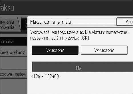 Ustawienia wysyâania Ustawienia wysyâania Ta sekcja opisuje narzêdzia uåytkownika dostêpne w menu Funkcje faksu/ Ustawienia wysyâania. Maks.