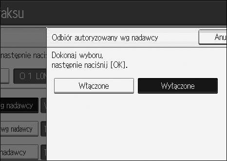 Osobna obsâuga nadawców specjalnych Odbiór autoryzowany Ta sekcja opisuje w jaki sposób naleåy okreãlaæ funkcjê odbioru autoryzowanego.