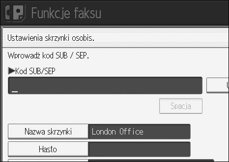 Ustawienia skrzynki C Naciãnij przycisk [Ustawienie skrzynki]. D Sprawdä, czy wybrana zostaâa opcja [Zarejestruj/Zmieñ]. E Wybierz skrzynkê do zarejestrowania.