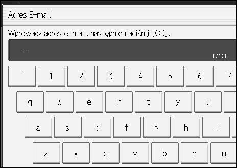 E-mail odbiorcy E Wybierz nazwê, dla której zarejestrowany ma byæ adres e-mail. Naciãnij przycisk nazwy lub wprowadä zarejestrowany numer za pomocà przycisków numerycznych.