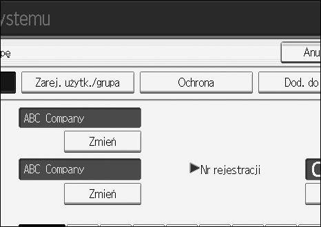 Rejestrowanie adresów i uåytkowników za pomocà funkcji skanera Zmiana nazwy grupy A Naciãnij przycisk [Ustaw. systemu]. 7 B Naciãnij przycisk [Narzêdzia administr.]. C Naciãnij przycisk [Ksiàåka adresowa: Zarejestruj/Zmieñ/Usuñ grupê].