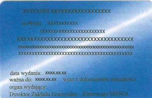 Wzór nr 51 do 23, 24 LEGITYMACJA EMERYTA-RENCISTY POLICYJNEGO (MSWiA) (zwolnionego z Policji, Agencji Bezpiecze stwa Wewn trznego, Agencji Wywiadu, Stra y Granicznej, Biura Ochrony Rz du lub Pa