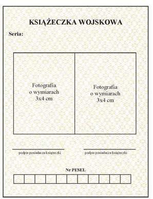 Na pierwszej stronie okładki (zewn trznej) tłoczone foli srebrn godło pa stwa oraz napisy SIŁY ZBROJNE RZECZYPOSPOLITEJ POLSKIEJ i KSI ECZKA WOJSKOWA.