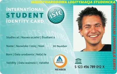 Wzór nr 17 do 29 LEGITYMACJA ISIC ( INTERNATIONAL STUDENT