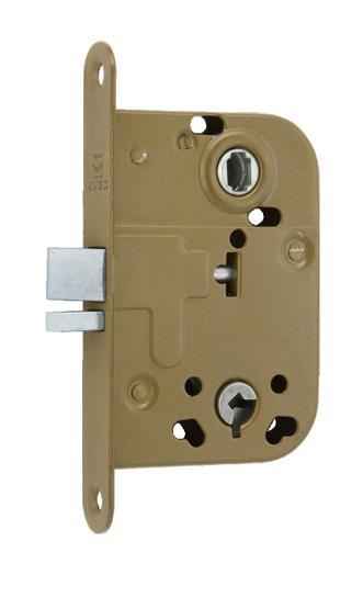 ZAMEK wpuszczany do drzwi wewnętrznych drewnianych, MDF oraz stalowych. Możliwość zastosowania zamka w drzwiach łazienkowych WC oraz drzwiach otwieranych kluczem piórowym dołączonym do zamka.