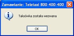 Po wpisaniu w okno niezbędnych danych należy wcisnąć przycisk Wezwij taksówkę.