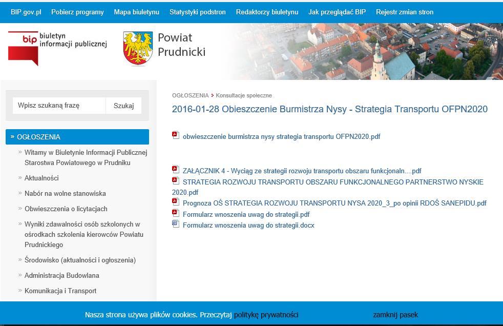 15 Podsumowanie konsultacji w Powiecie Głubczyckim Konsultacje dokumentu Strategia Rozwoju Transportu na lata 2016-2026 z perspektywą do 2030 w Powiecie Głubczyckim przebiegały w sposób następujący: