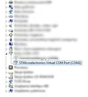 Dla tego przypadku jest to STMicroelectronics (COM2) 5. Ustawić odpowiednio parametry wagi: parametr P4.1.1 KOMPUTER/PORT na wartość USB 6.