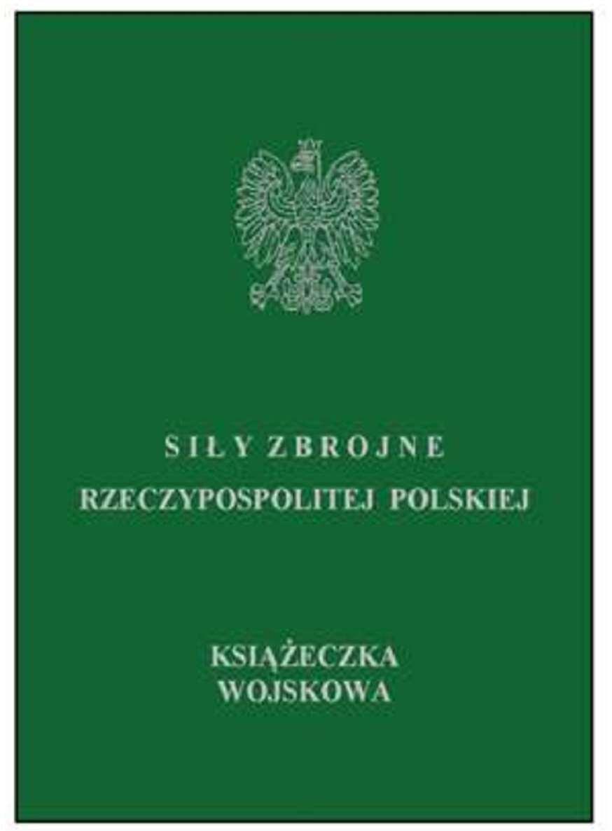 Wzór nr 9a do 21 i 22 KSIĄŻECZKA WOJSKOWA 1.Okładka książeczki wojskowej str.