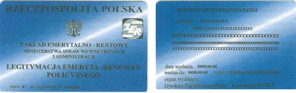 Wzór nr 35 do 25 i 28 LEGITYMACJA EMERYTA-RENCISTY POLICYJNEGO (zwolnionego z Policji, Agencji Bezpieczeństwa Wewnętrznego, Agencji Wywiadu, Straży Granicznej, Biura Ochrony Rządu lub Państwowej