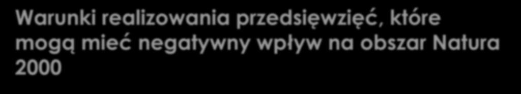 Warunki realizowania przedsięwzięć, które mogą mieć negatywny wpływ na obszar Natura 2000 Takie warunki nie zostały opracowane wprost. Ogólna degeneracja łąk i złe perspektywy ich ochrony.