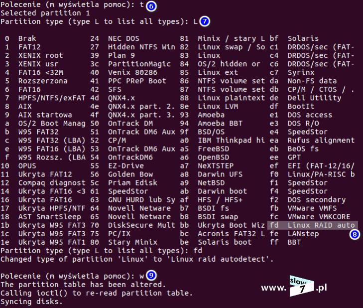 9 (Pobrane z slow7.pl) Operację tą powtarzamy dla wszystkich pozostałych dysków (od sdc do sdh).