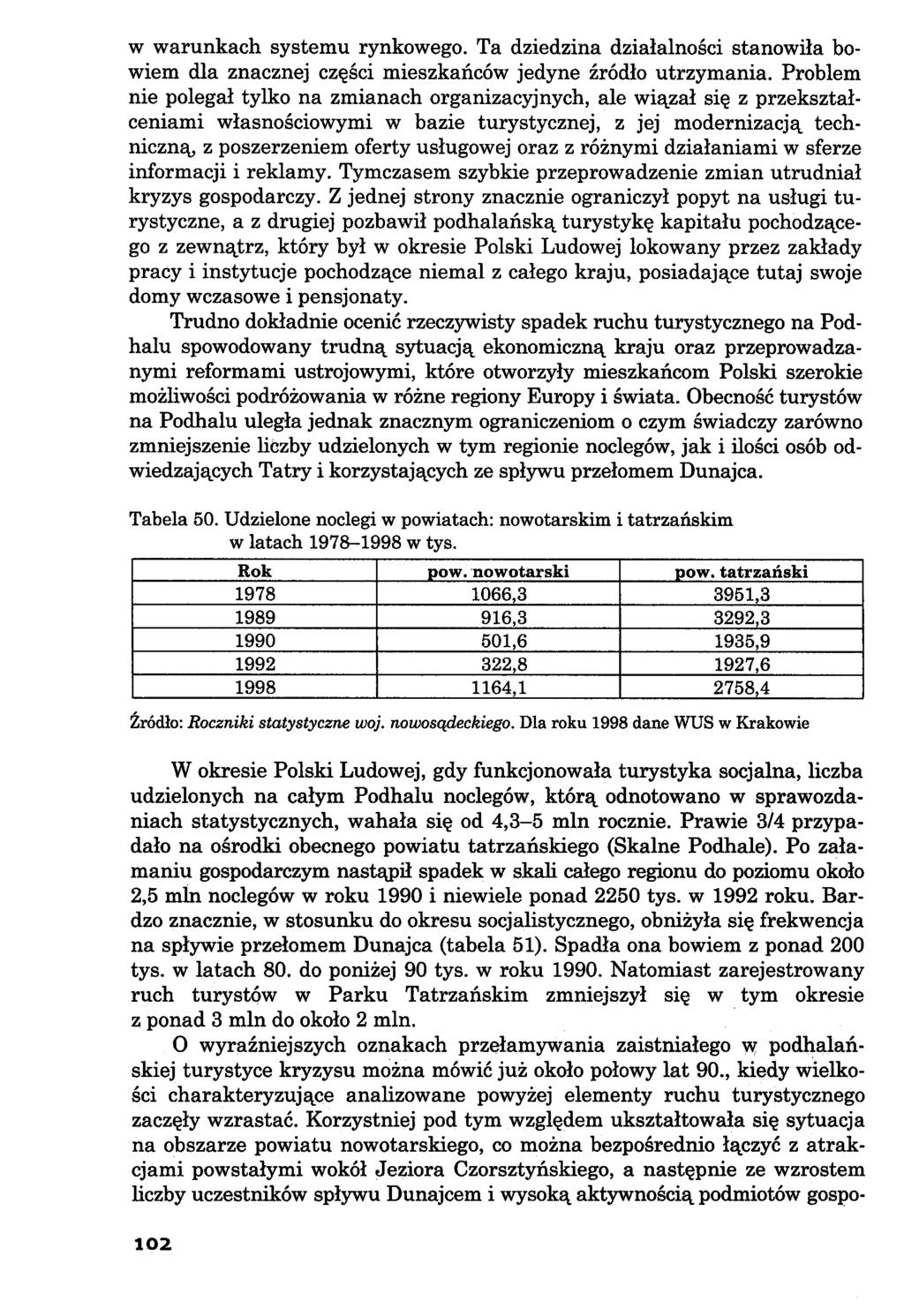 w warunkach systemu rynkowego. Ta dziedzina działalności stanowiła bowiem dla znacznej części mieszkańców jedyne źródło utrzymania.