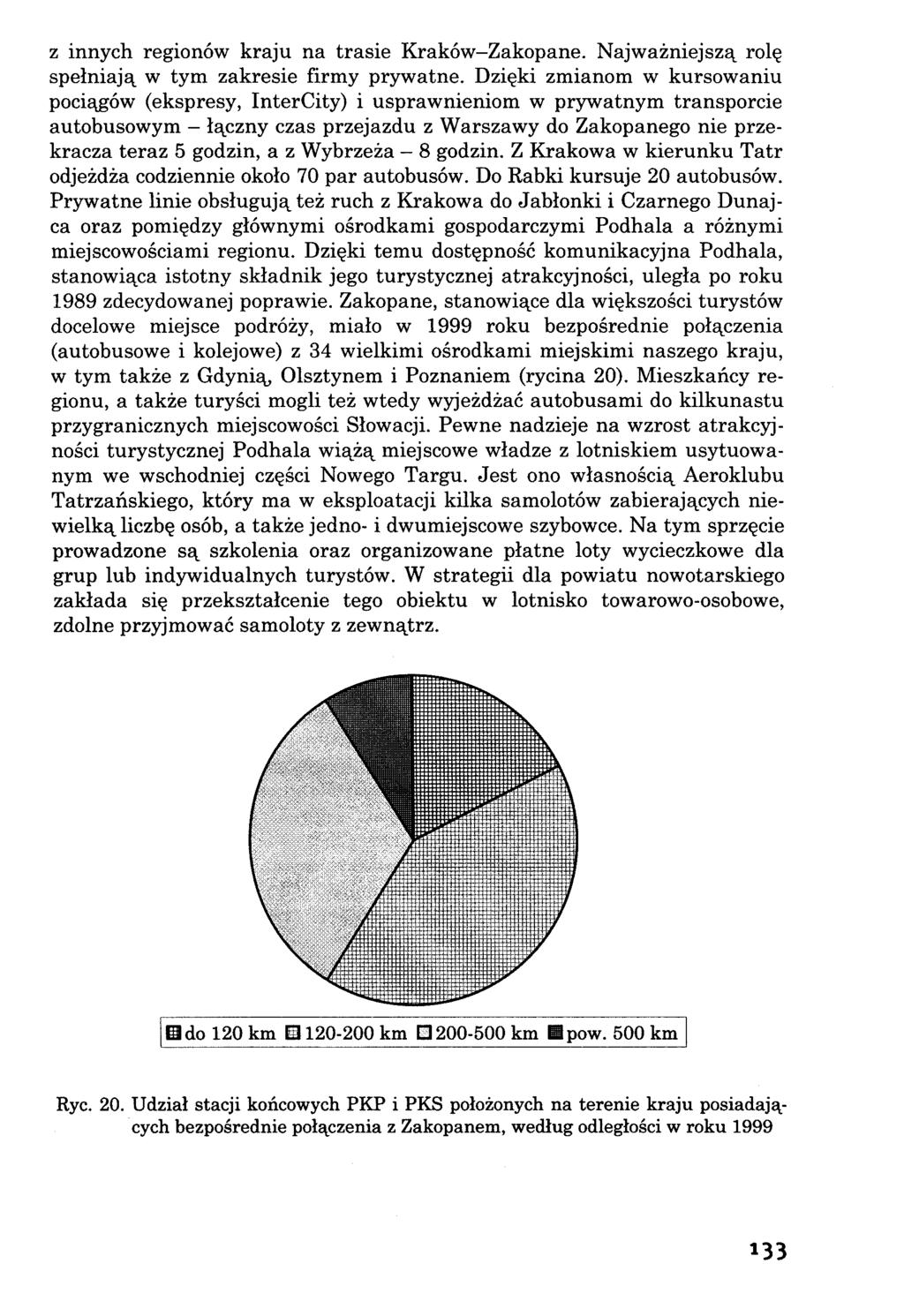 z innych regionów kraju na trasie Kraków-Zakopane. Najważniejszą rolę spełniają w tym zakresie firmy prywatne.