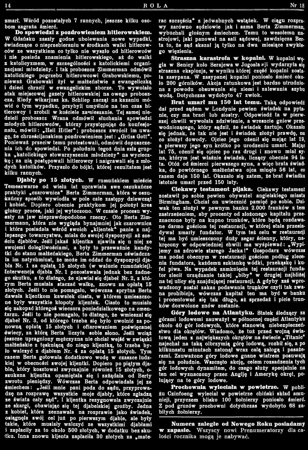 hitlerow skiego, aż do w alki z katolicyzm em, w szczególn ości z katolickiem i organizacjam i m łodzieży.