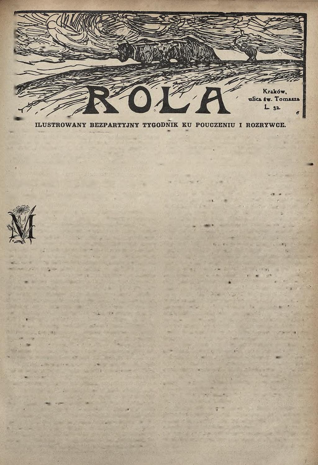 Numer 18. Rok XVII. Kraków, dnia 29 kw ietnia 1934. Prenumerata n a r o k 1934: R o c z n i e 12 zl., p ó ł r o c z n i e 6 50 zł., k w a r t a l n ie 3 40 zł.